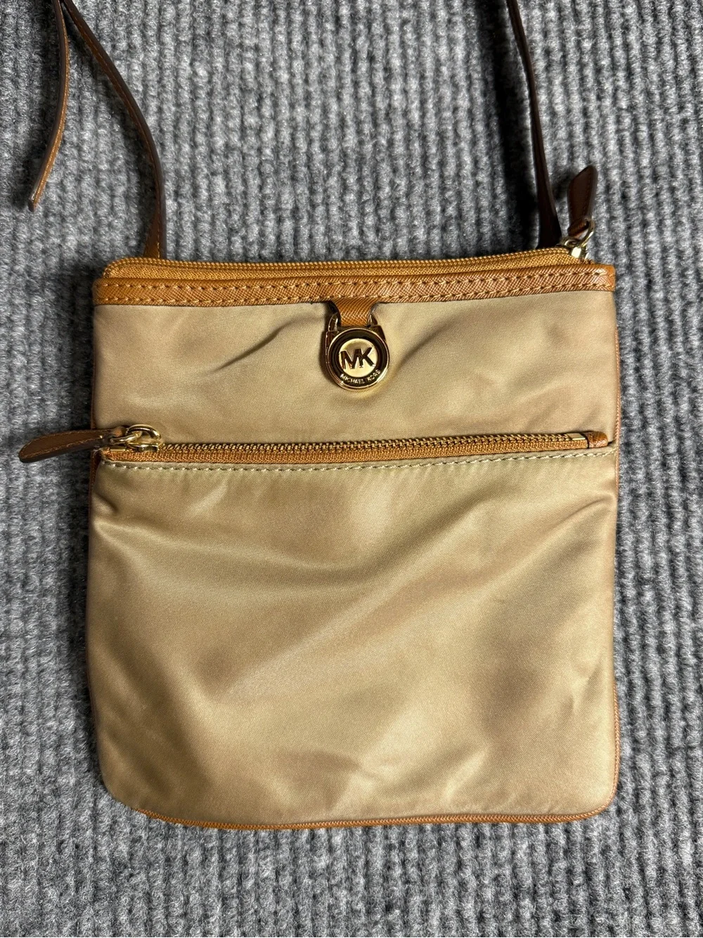 Michael Kors Kempton Crossbody Nylon Zip Pouch with Gold Tone Hardware